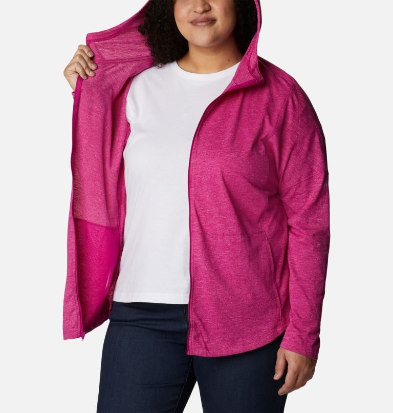 Women's Columbia Cades Cove Full Zip Hoodie Fuchsia | Plus Size CA-MA3L0